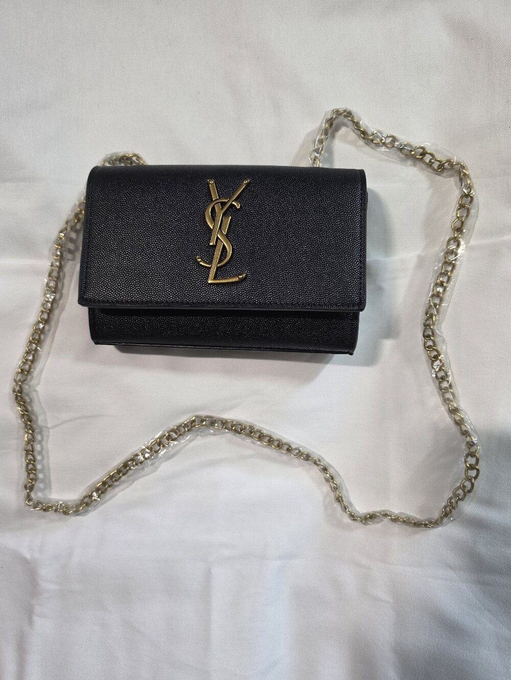 Black Crossbody Chain Bag - Sleek Everyday Shoulder Purse